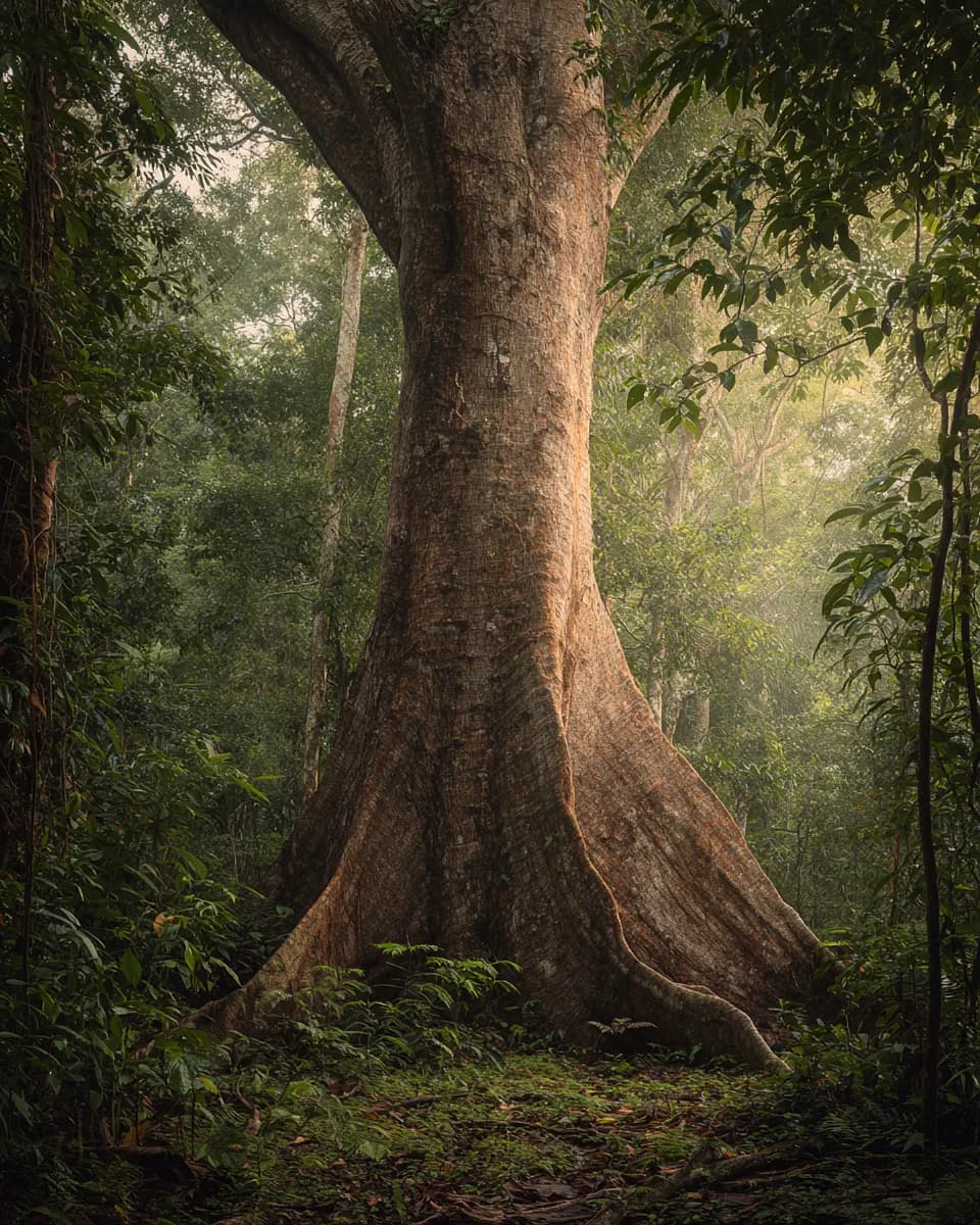 A ceiba standing in the primary forest conserved at Banderones